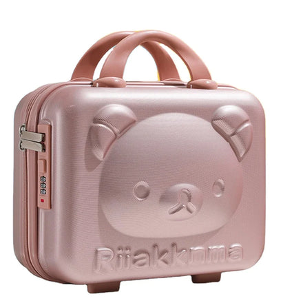 Hot Sale Cartoon Design Cosmetic case 14 Inch Small Hand Luggage Suitcase Travel Bear Box