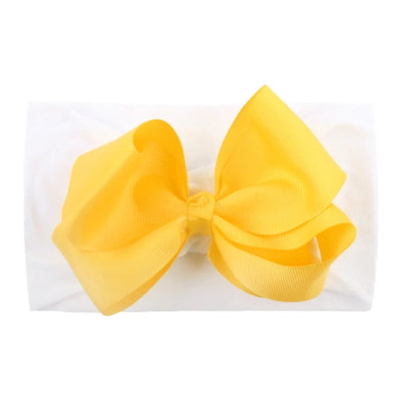 Newborn Baby Ribbon Bows Headbands Thin Stretch Nylon Rubber Hair Bands with Knots for Soft Hair Care