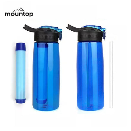 Eco Friendly Products Portable Sports Survival Bottle with Filter Tritan New Plastic Water Bottle BPA Free