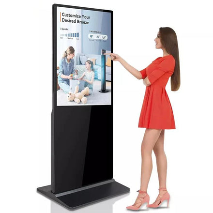 Floor Standing Vertical Interactive Digital Signage Display Totem 65 Inch LCD Touch Screens Kiosk Advertising Display
