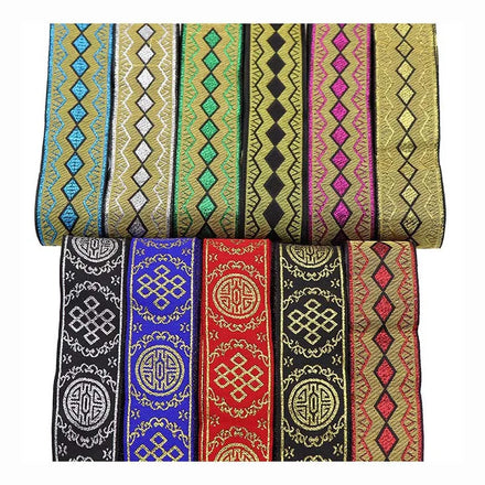 33mm Stage Dress Clothes Sewing Uphosltery Ribbon Lace Chinese Knot Geometric Pattern Costume Ethnic Lace Jacquard Webbing Trims