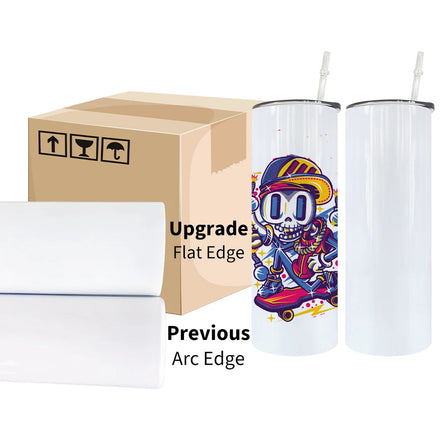 50PACK USA Warehouse RTS Angle Edge L Shape Bottom 20oz Blank Sublimation Skinny Straight Flat Edge Tumbler Cup for DIY Printing