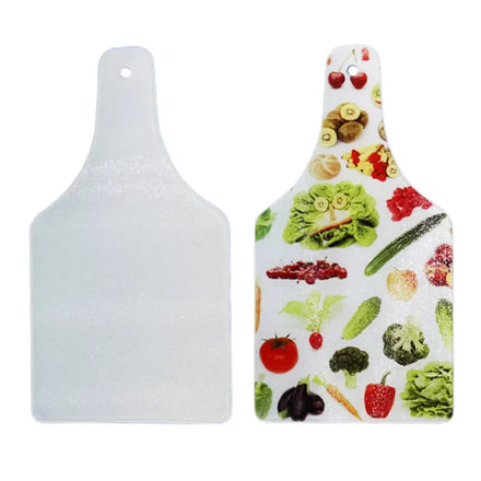 Qualisub 7.5x14 Inch Bottle Shape Tempered Glass Smooth Frosted Surface Cutting Board Sublimation Cutting Board Blanks