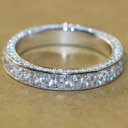 New Arrival Luxury CZ Couple Wedding Rings Blingbling Full Diamond Wedding Rings for Couples