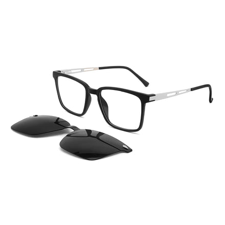 High End Classical Fashionable square Shade Sunglasses Men Women Tr90 Frames with Metal Legs Polarized Clip on Sunglasses