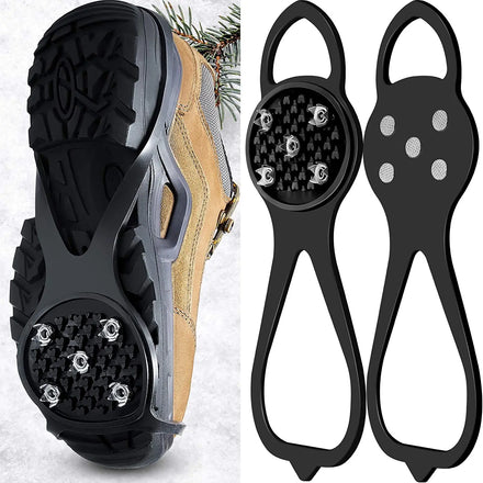 Outdoor Silicone Anti Slip Ice Shoe Grips Elastic Crampon Snow 5 Spikes Traction Cleats
