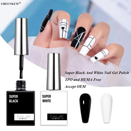Private Label Soak Led Acrylic Nail Gel Polish Super Black Super White UV Gel OEM Nail Polish Gel