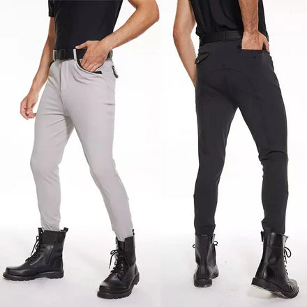 Hot Sale Men Knee Silicone Equestrian Breeches Spandex Blend Polyester Horse Riding Tights Anti-slip Equestrian Leggings Pants