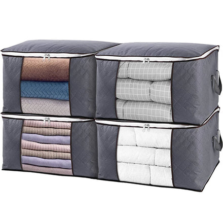 Comforters Blankets Bedding Foldable Quilt Organizer with Clear Window Large Capacity Clothes Storage Bag