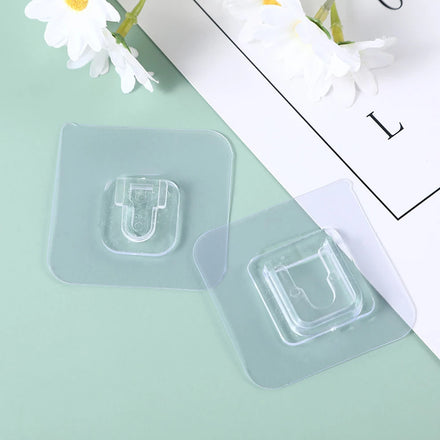 Transparent Metal Storage Suction Cup Sucker Hook Double-Sided Adhesive Wall Hooks for Bathroom and Living Room