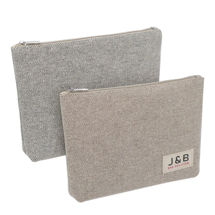 New Arrival Heavy-Duty Cotton Canvas Zipper Pouch Bag with Label Logo Eco Friendly Two Tone Cotton Makeup Tools Gift Bags