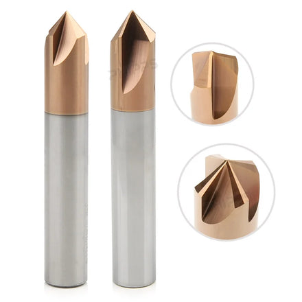 Solid Carbide 4 Flute Chamfer Endmill 55 Degree Chamfer Milling Cutter HRC55 90 Degree 3 Flute Endmill