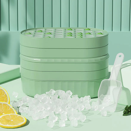 Top Seller New Kitchen DIY Ice Tray With Lid and Bin Large Capacity Refrigerator PP Containers Ice Mold