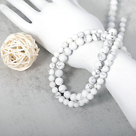 Wholesale White Round Loose Picasso Tibetan Arizona African Gemstone White Howlite Turquoise Stone Beads for Handmade