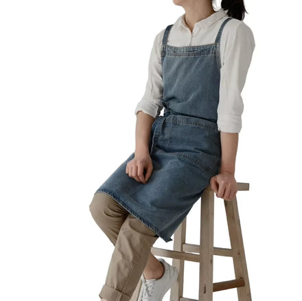 100% Cotton Canvas Thickened Denim Apron Antifouling Household Kitchen Apron