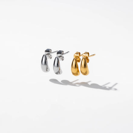YF3232 INS Stainless Steel Jewelry Waterproof 18k Gold Plated Earrings Elegant Mini Water Drop Stud Earrings for Women