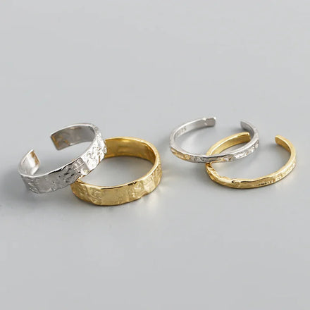 Minimalist Niche 925 Silver Ring Women's Party Gift Irregular Gold-plated Lady's Ring