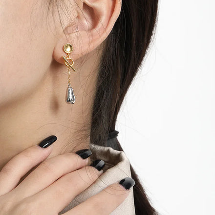 925 Sterling Silver Fashion OT Buckle Statement Earrings Long Drop 18K Gold Earrings Fashion Earrings Women Luxury Jewelry