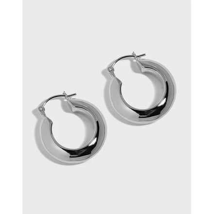 925 Sterling Silver Geometric Round Hoop Earrings 18k Gold Statement Earrings Trendy Earrings Women Luxury Jewelry
