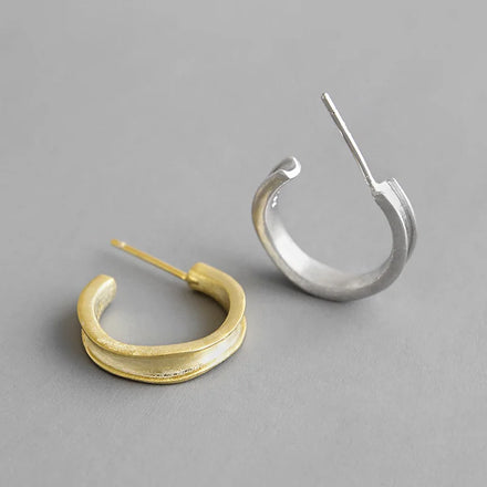 925 Sterling Silver Round Geometric Stud Earrings Fashion 18K Gold Earrings Irregular Earrings Women Jewelry Gift
