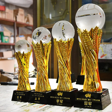 2023 World Fashion Competition Football/basketball Crystal Trophy Cup for Match Honor