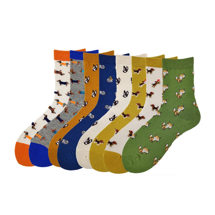 Wholesale Funny Dog Breed French Bulldog Dachshund Animal Socks Men Unisex Novelty Cotton Crew Socks