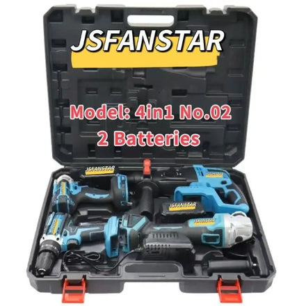 4 in 1 New 20volt Power Compact Electric Cordless Gun Impact Wrench Combo with 2 Battery