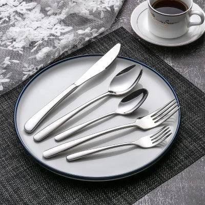 Factory Customizable Luxury Potable Commercial Cutlery Stainless Steel Matte Black Gold Silverware Set