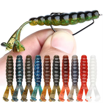 Spinpoler Diver Grub Soft Fishing Lure Twin Tail Salted TPR Floating 10x Plastic Worm Bait Artificial Wobbler Leurre Souple