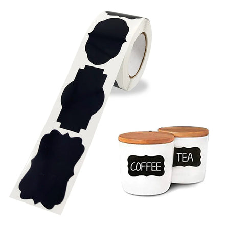 Customizable Black Vinyl Labels for Kitchen Containers Reusable and Removable Mason Jar Stickers Bottle Labels