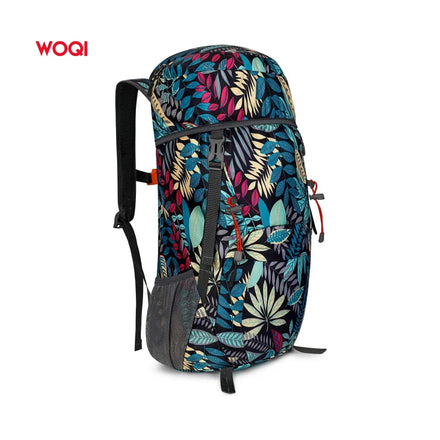 WOQI Custom Low MOQ Waterproof Folding 40L Large Capacity Light Weight Folding Backpack