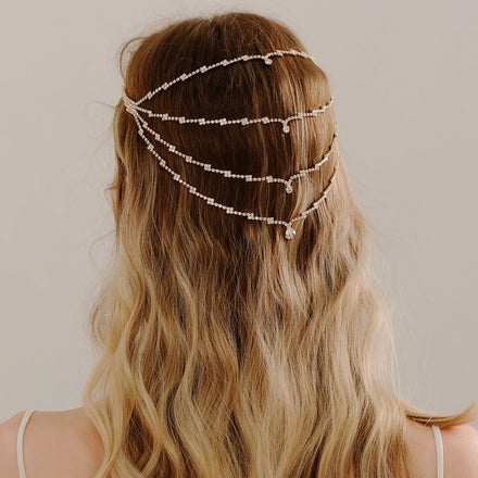 Miallo Fashion Multi-layer Rhinestone Forehead Chain Bridal Headband Wedding Party Women Jewelry
