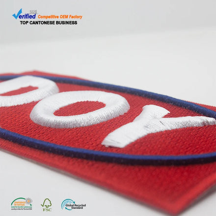 New Design Garment Patches Exporter Custom Embroidered 3D Puff Logo Iron on Embroidery Badges for Clothing