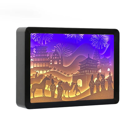 Tourist Souvenirs Art Paper-cut Interior Decoration Small Picture Frame 3d Light Silk Way Middle East Attraction Gift
