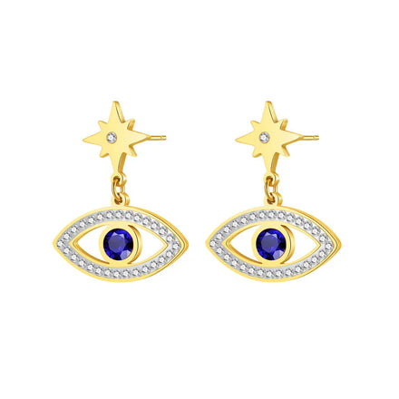 Hot Selling Women Stainless Steel Jewelry Zircon Eye Pendant Stud Earrings