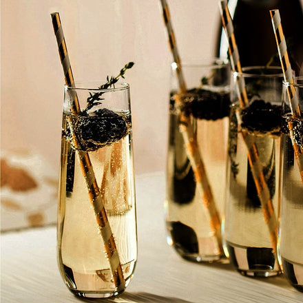 Hot Sale Clear Glass Champagne Flutes Personalized Wedding Stemless Champagne Glass