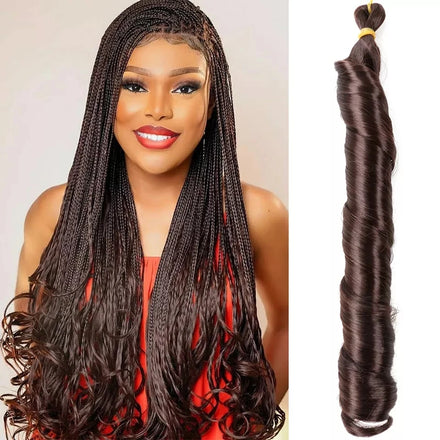 24 Inch Synthetic French Curly Bulk Spiral Curly Crochet Braids Hair High Temperature Loose Wave Curl Braiding Hair Extensions