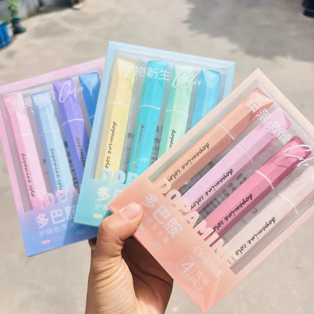 Wholesale Fashion Cute 4 Color Students Pastel Big Tip Highlighter Marker Pen Set