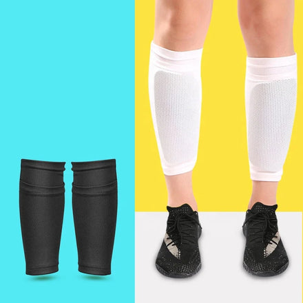 Wholesale Carbon Footless Football Socks Logo Soccer Calf Compression Sleeve Shin Pads Youth Adult All Winter Spring