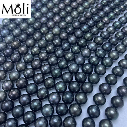 Popular 10-12mm Peacock Green Black Natural Seawater Tahitian String Pearl Necklace for Wholesale Price
