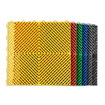 Heavy-Duty Interlocking Plastic Garage Floor Tiles Anti-Slip PP Vented Mats for Warehouse Workshop Car Detailing Showroom