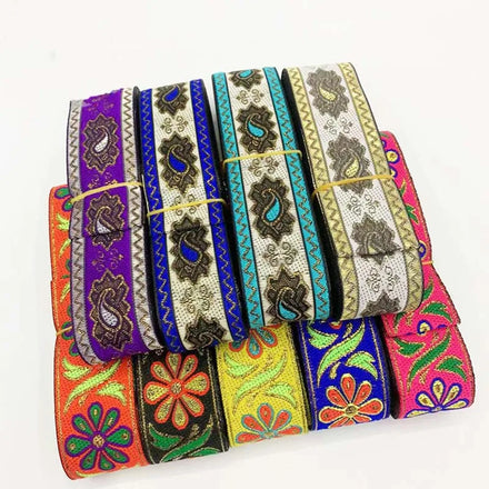 3.3cm Sewing Polyester Curtain Ethnic Lace Computer Jacquard Webbing Pillow Bag slippers Clothing Accessories Lace Ribbon Trims