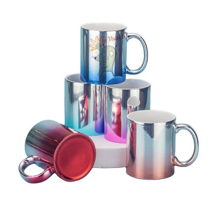 Auplex Wholesale 11oz Personalised Sublimation Mugs Gradient Electroplating Mugs with Logo