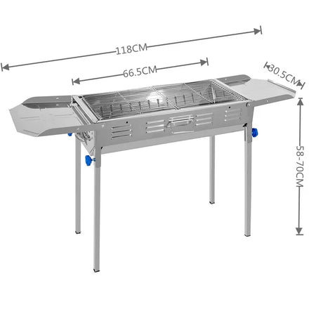 Large Thickened Stainless Steel Portable Barbecue Grill Home and Outdoor Use with Full Range of Kebabs for Home Grill Charcoal