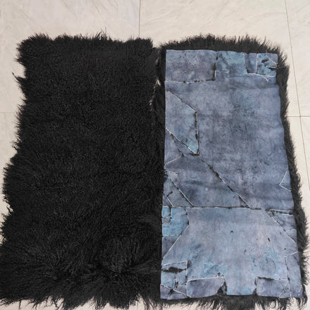 New Products Natural Color Goat Skin Long Hair Goat Fur Mongolian Sheep Fur Pelt