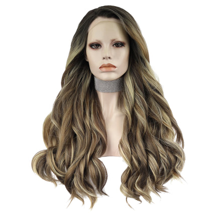 Celebrity Wig New Designed Dyed Natural Color Daily Life Wearing Futura Henlon Fiber Synthetic Lace Front Wigs