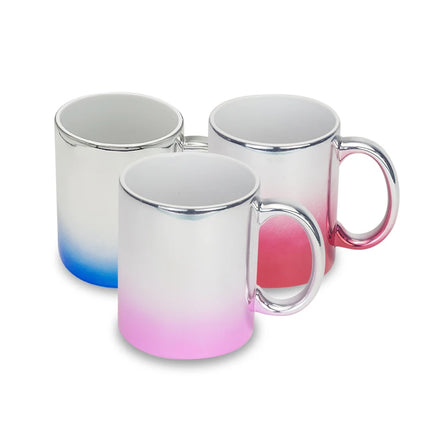 2022 Popular Design 11oz Sublimation Ceramic Mug Blank Gradient Electroplating Coffee Cup Printing