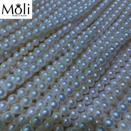 Popular Size 6-7mm Promotional Low Price Strong Luster Round White Color Natural Cultured String Pearl for Necklace