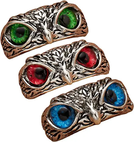 Hip Hop Couple Jewelry Retro Animal Rings Adjustable Open Owl Ring Eye Owl Finger Ring for Men Women  Teen Boys Girls