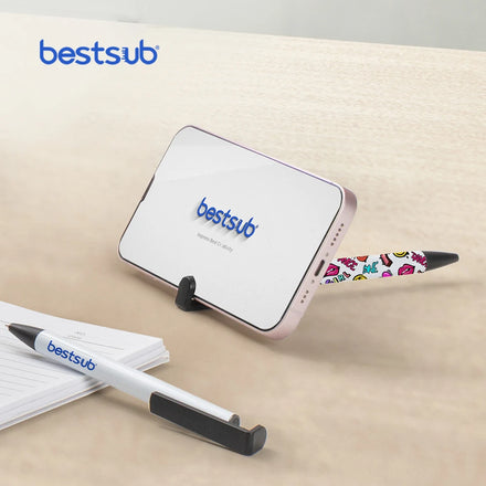BestSub Wholesale Best Seller White Metal Sublimation Ballpoint Pens Blank with Shrink Wrap for Sublimation Blanks